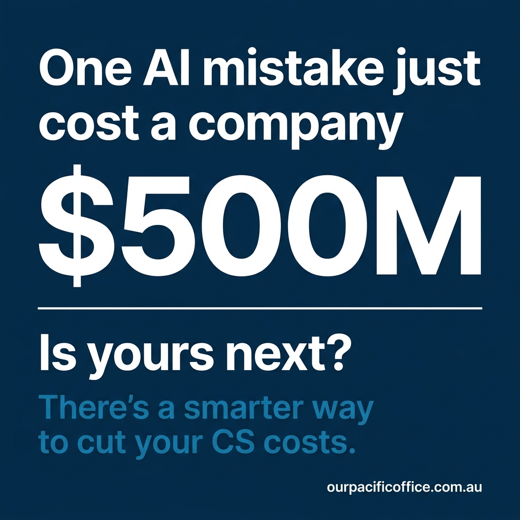 Dark typographic ad: One AI mistake just cost a company $500 million. Is yours next?