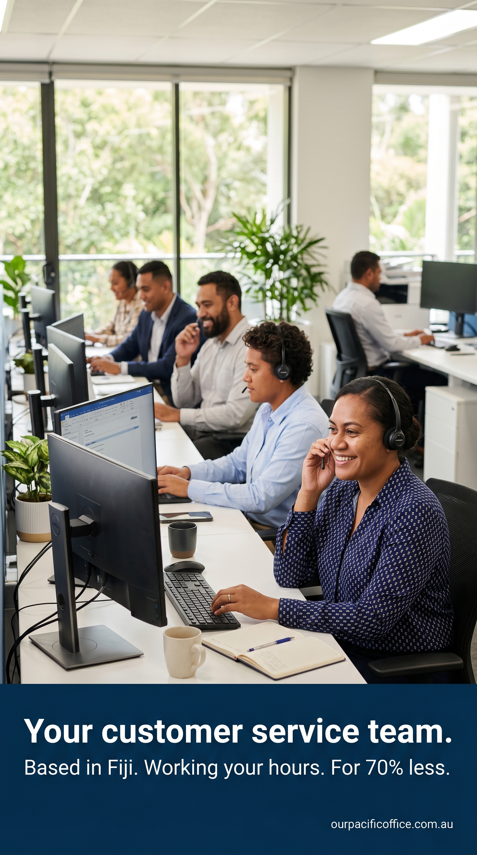 Fiji CS team at workstations