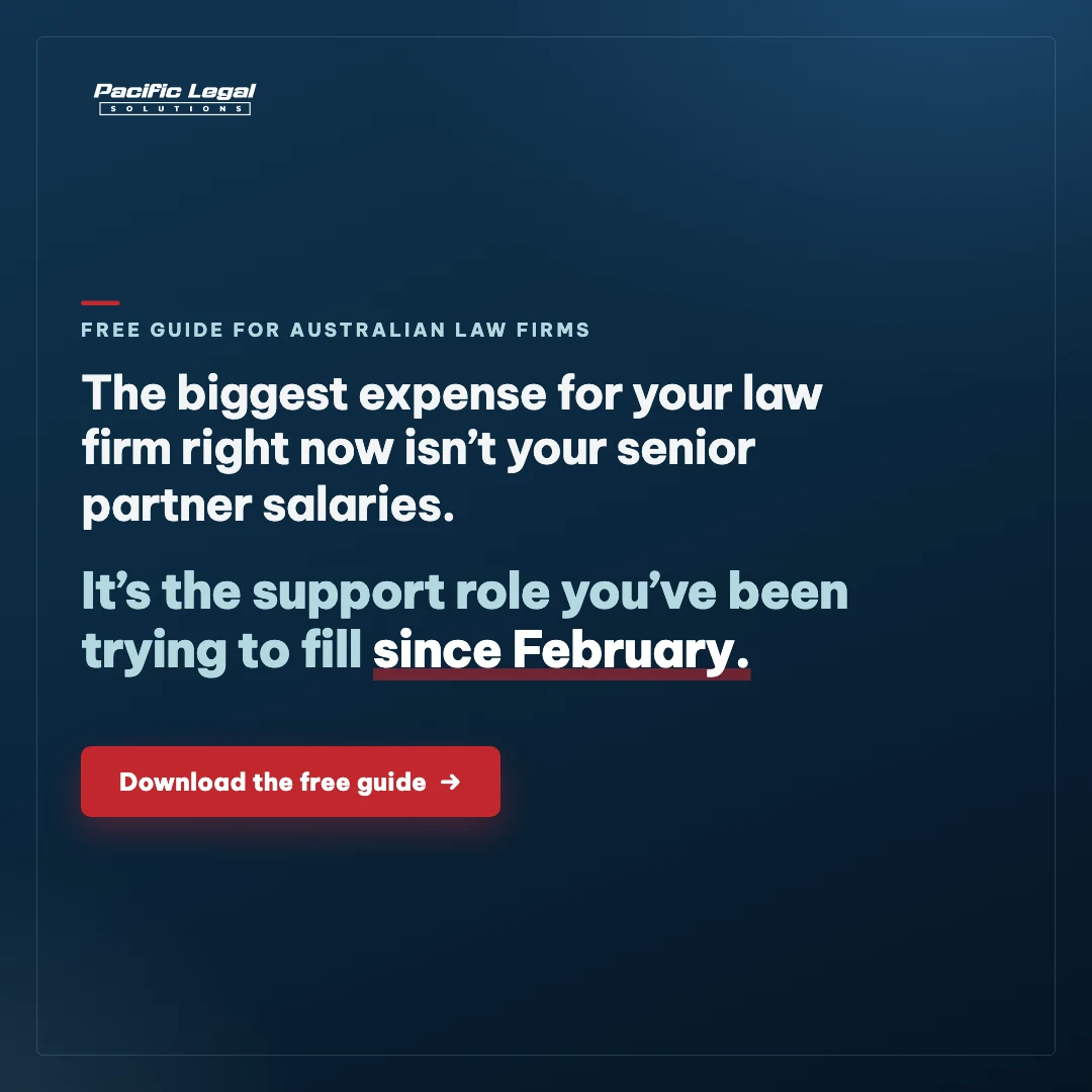 Navy statement card: The biggest expense for your law firm right now isn’t your senior partner salaries. It’s the support role you’ve been trying to fill since February.